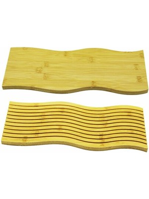 Store Mania Dalgalı Çift Taraf Tasarımlı Ahşap Sunum Tepsisi  STRMIA-RSTTT34