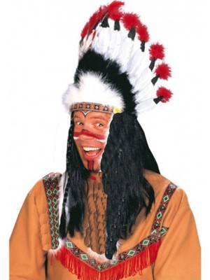 Store Mania Kızılderili Başlığı Şapkası Kırmızı Beyaz STRMIA-RSTTT34