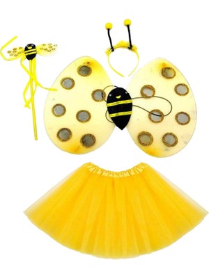Store Mania Sarı Renk Arı Kostüm Seti - Tütü, Kanat, Taç, Asa STRMIA-RSTTT34