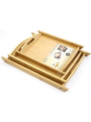 Store Mania 3'lü Bambu Tepsi Model 1  STRMIA-RSTTT34