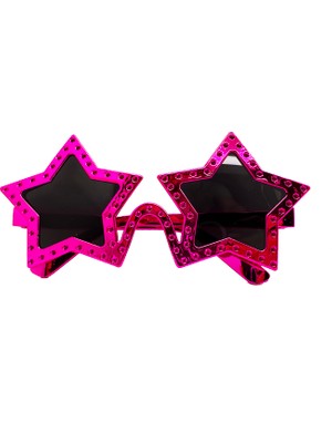 Store Mania Fuşya Renk Yıldız Şekil Parti Gözlüğü Retro STRMIA-RSTTT34