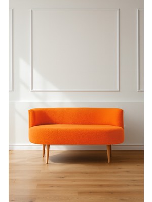 Azra Mobilya Sydney Modern Ikili Koltuk Kanepe | Modern | Welsoft Yumuşak Kumaş | Turuncu