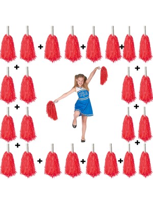 Store Mania Kırmızı Gösteri Ponponları 12 Çift STRMIA-RSTTT34