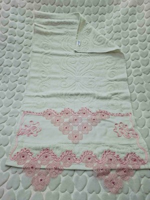 Berkaysun Tekstilden Pamuklu Kadife Iğne Oyalı El Yüz Havlusu