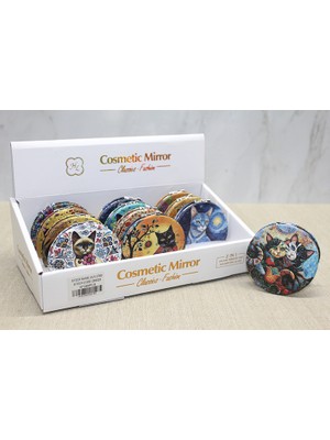 Store Mania Kedi Taşlı El Aynası Yuvarlak Ince  STRMIA-RSTTT34