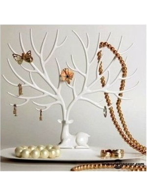 Store Mania Geyik Tasarımlı Takı Standı Beyaz STRMIA-RSTTT34