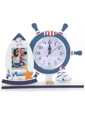 Store Mania Ahşap Marin Dümenli Çerçeveli Saat Model 2  STRMIA-RSTTT34