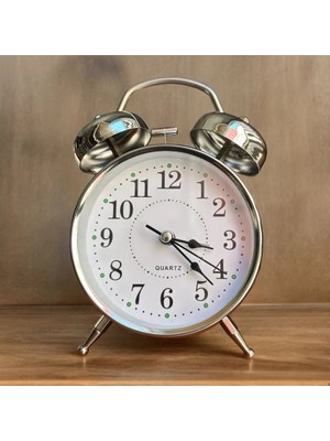 Store Mania Gümüş Metal Alarmlı Masa Saati STRMIA-RSTTT34