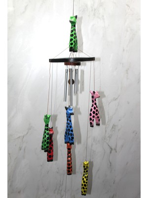 Store Mania Ahşap Zürafalı Rüzgar Çanı STRMIA-RSTTT34