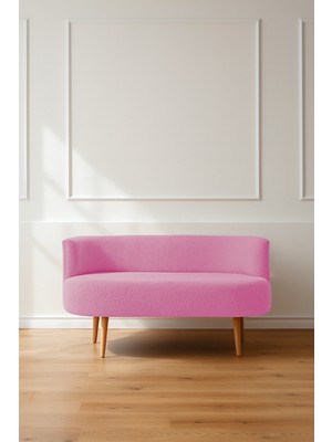 Azra Mobilya Sydney Modern Ikili Koltuk Kanepe | Modern | Welsoft Yumuşak Kumaş | Pembe