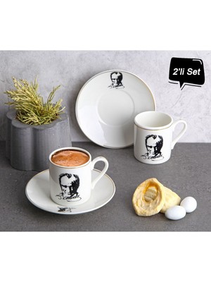 Store Mania Atatürk Tasarımlı Porselen 2'li Kahve Seti STRMIA-RSTTT34