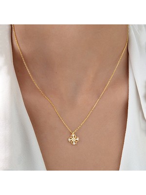 Else Silver 925 Ayar Dört Yapraklı Yonca Gümüş Kolye