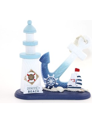 Store Mania Ahşap Marin Çapalı Deniz Feneri  STRMIA-RSTTT34