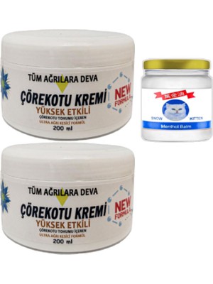 Çörekotu Çörek Otu Kremi White Box 2 Adet 200 ml + Snow Kitten 50 ml Menthol Balm / Seti