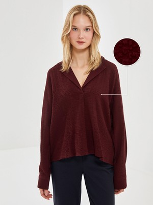 Lc Waikiki Yeni Sezon Gömlek Yaka Gofre Kadın Bluz