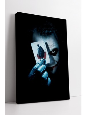 KOSS Dijital Karanlık Joker Kart Temalı Kanvas Tablo ile Duvarlarda Sinematik Modern Dekor Etkisi