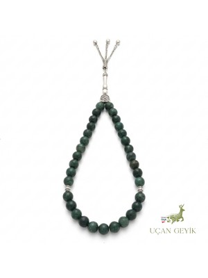 Uçan Geyik Yeşil Jasper Doğal Taş Tesbih 8mm - Denge, Şifa, Huzur, Güven - Esnek Tasarım