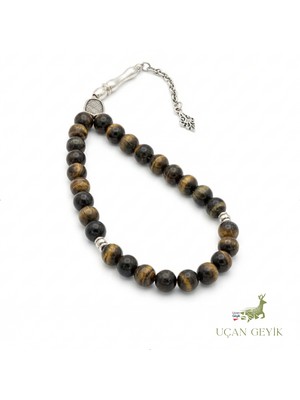 Uçan Geyik Kaplangözü Doğal Taş Tesbih 8mm - Güç, Enerji, Kararlılık - Esnek Tasarım