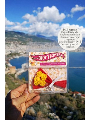 İnci Sepette Hot Flowerss Koleksiyonluk Hediye Buketi Çiçekli Tasarım