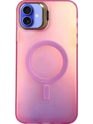 Genel Tedarik iPhone 16 Plus Kılıf Primera Magsafe Standlı Kapak - PEMBE-(5796) - EMTHBA7176-4249