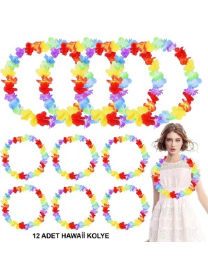 Store Mania Hawaii Çiçekli Boyun Kolyesi 12 Adet STRMIA-RSTTT34