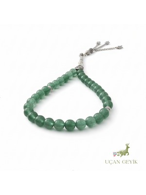 Uçan Geyik Aventurin Doğal Taş Tesbih 8mm - Şans, Denge, Refah, Sakinlik - Esnek Tasarım