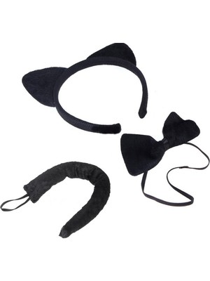 Store Mania Kedi Kostüm Taç Kuyruk Papyon Seti Karışık   STRMIA-RSTTT34