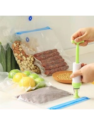 Store Mania Manuel Vakumlu Gıda Saklama Poşeti ve Pompa Seti STRMIA-RSTTT34