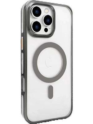 iPhone 16 Pro Max Gleam Pc Sert Magsafe Kılıf - Titan GRI-(5796) - EMTHBA7540-6316