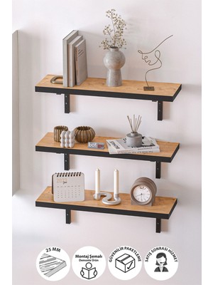 Bofigo Duvar Rafı Uçan Raf Duvar Rafı Tv Rafı Kitaplık Rafı 80 x 19 cm Çam