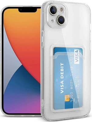 Genel Tedarik iPhone 13 Kılıf Kart Şeffaf Silikon - ŞEFFAF-(5796) - EMTHBA9122-7414