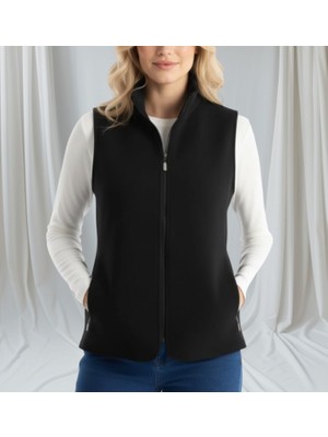 Siyah Bayan Polar Yelek