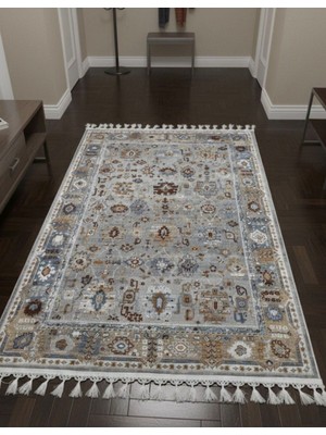 Bazaar Forum Dijital Baskı Kaymaz Pamuk Taban Tüy Dökmez Etnik Desenli Halı Salon Halısı Koridor Halısı