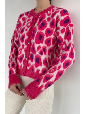 Gülseli Kadın Desenli Triko Hırka P-00012671