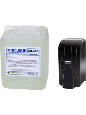 Omniwash SD-400 5000 ml Köpük El Sabunu ve 500 cc Dispenser Seti Siyah