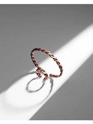 Sırlı Sepet Zincir Burgu Bakır Bilezik Yüzük Seti