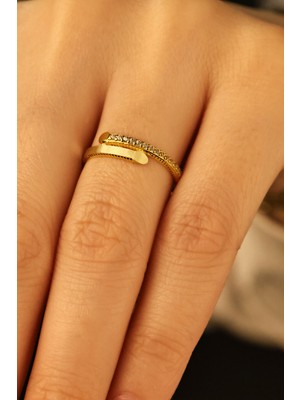 Fay Yamaner Altın Taşlı Ajda Yüzük