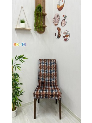Desenli Baskılı Kadife Elastik Esnek Sandalye Koruyucu Örtü - Model Bk-16 - Iki Adet