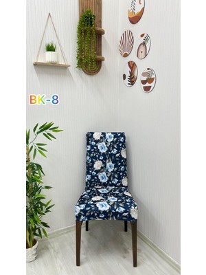 Desenli Baskılı Kadife Elastik Esnek Sandalye Koruyucu Örtü - Model Bk-08 - Iki Adet