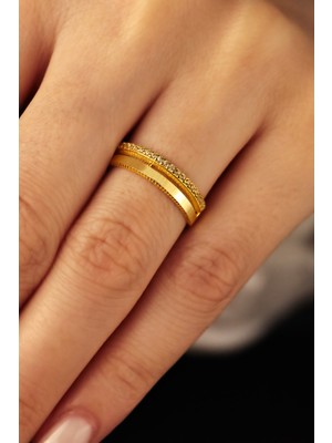 Fay Yamaner Altın Ikili Ajda Yüzük