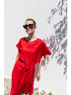 Kameya Asimetrik Detaylı Bluz 25S10736