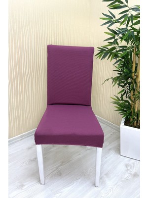 Mikro Kumaş Lastikli Kaymaz Esnek Sandalye Koruyucu Örtü - Gülkurusu - Bir Adet