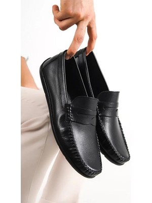 Tarçın Ayakkabı Hakiki Deri Siyah Erkek Deri Casual Ayakkabı Mrd23-0111