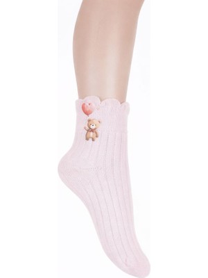 Ugly Duck Kalpli Ayıcık Detaylı Soket Çorap - Pembe