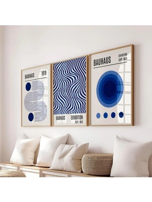 Pam Studio Modern Bauhaus Stil Geometrik 3’lü Poster Seti – Minimalist Duvar Sanatı