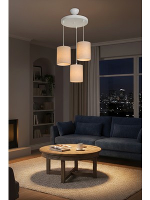 Esena Üçlü Avize Beyaz