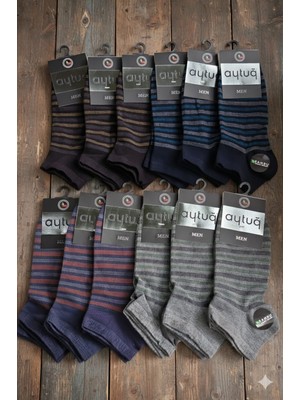 Aytuğ; Bambu Erkek Patik Çorabı; Dikişsiz; Yazlık ; 41-45 Numara; Asorti 12'li Kutu