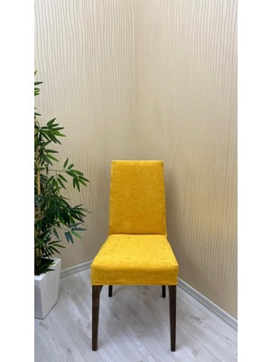 Baby Face Kumaş Lastikli Kaymaz Esnek Sandalye Koruyucu Örtü - Hardal - Bir Adet