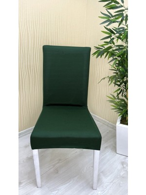 Mikro Kumaş Lastikli Kaymaz Esnek Sandalye Koruyucu Örtü - Zümrüt Yeşili - Bir Adet
