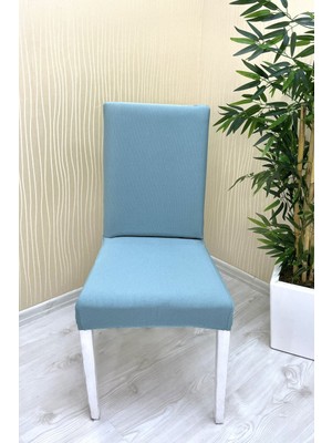 Mikro Kumaş Lastikli Kaymaz Esnek Sandalye Koruyucu Örtü - Mint - Dört Adet